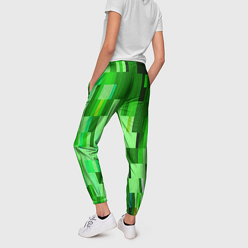 Женские брюки Зелёный глитч / 3D-принт – фото 4