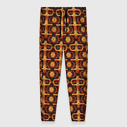 Женские брюки Оранжевый деревянный абстрактный паттерн