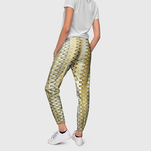 Женские брюки Золотистый волнистый / 3D-принт – фото 4