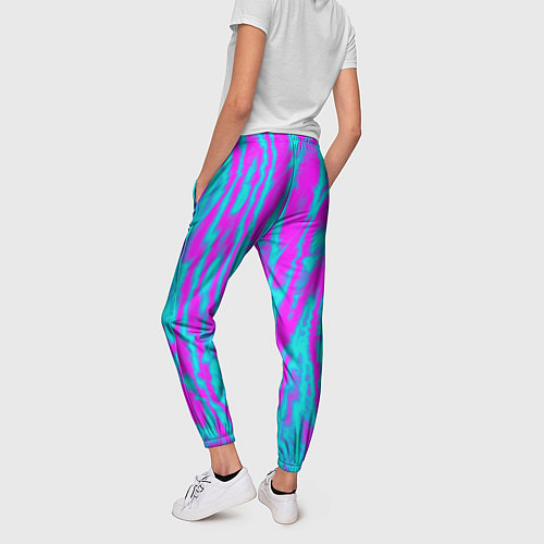 Женские брюки Абстрактные полосы неоновый / 3D-принт – фото 4