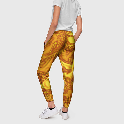 Женские брюки Абстракция жидкое золото / 3D-принт – фото 4