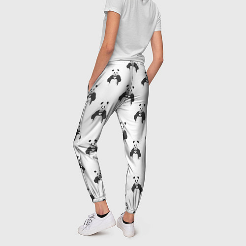 Женские брюки Panda love - pattern / 3D-принт – фото 4