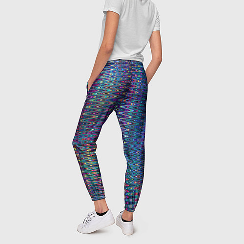 Женские брюки Большой волнистый зигзаг разноцветный / 3D-принт – фото 4