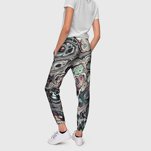 Женские брюки Абстрактный разноцветный узор / 3D-принт – фото 4