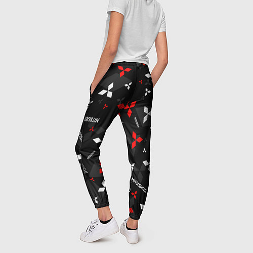 Женские брюки Mitsubishi - logo pattern / 3D-принт – фото 4