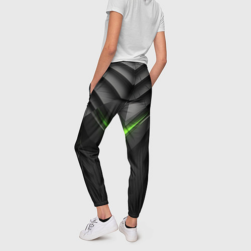 Женские брюки Яркий акцент зеленого / 3D-принт – фото 4