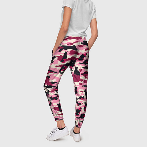 Женские брюки Камуфляжные розовые котики / 3D-принт – фото 4