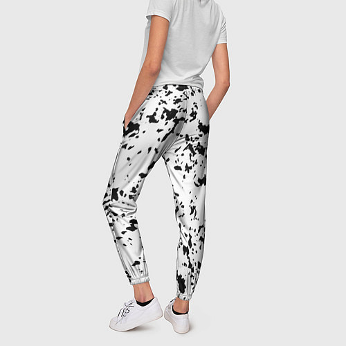 Женские брюки Белый с чёрными пятнышками / 3D-принт – фото 4