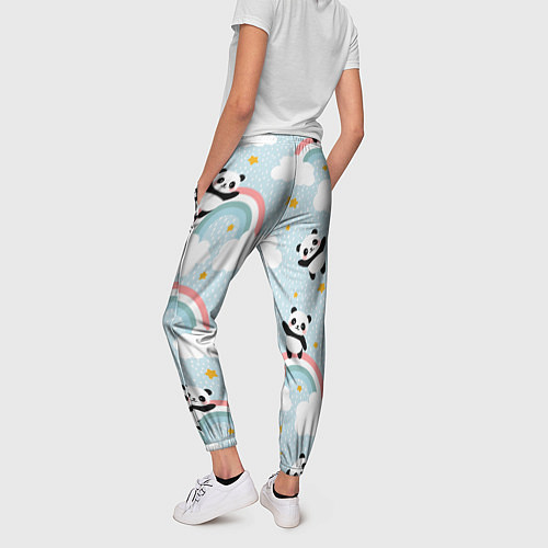 Женские брюки Панда на радуге / 3D-принт – фото 4