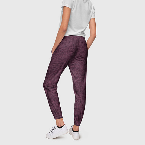 Женские брюки Текстура бордовый / 3D-принт – фото 4