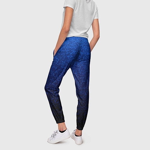 Женские брюки Градиент мелкая мозаика сине-чёрный / 3D-принт – фото 4