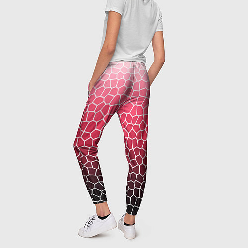 Женские брюки Крупная мозаика розовый градиент / 3D-принт – фото 4