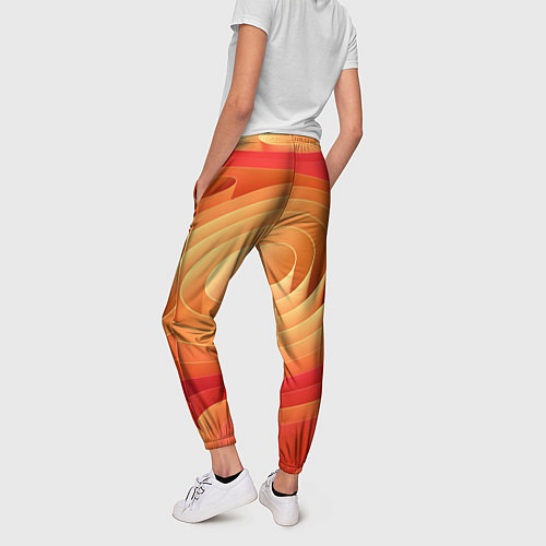 Женские брюки Оранжевые объемные круги / 3D-принт – фото 4