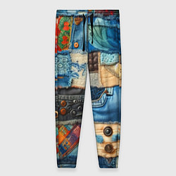 Брюки женские Vanguard denim patchwork - ai art, цвет: 3D-принт