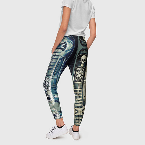 Женские брюки Психоделика с черепами / 3D-принт – фото 4