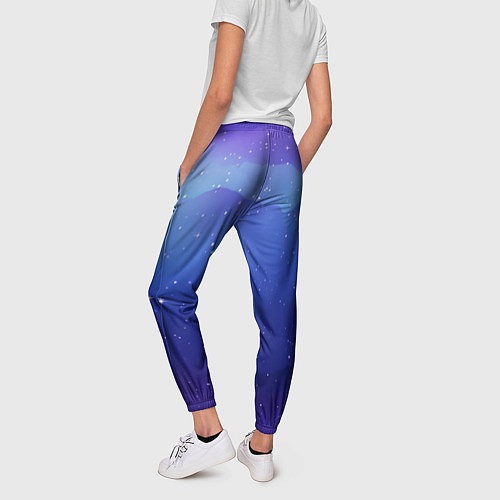 Женские брюки Синий космос и звезды / 3D-принт – фото 4