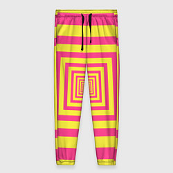 Брюки женские Желтые квадраты трансформация, цвет: 3D-принт