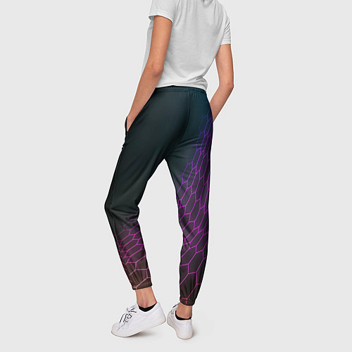 Женские брюки Haval neon hexagon / 3D-принт – фото 4