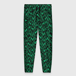 Женские брюки Чёрно-зелёный абстрактная текстура