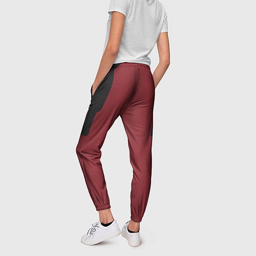 Женские брюки Красно-черный низ костюма / 3D-принт – фото 4