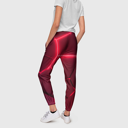 Женские брюки Маджента неоновые плиты в разломе / 3D-принт – фото 4