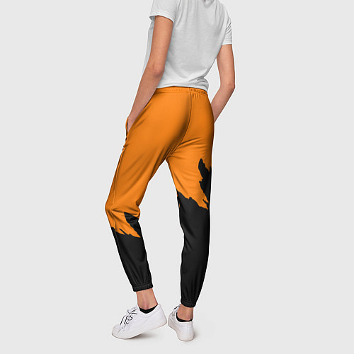Женские брюки Half life чёрно оранжевый / 3D-принт – фото 4