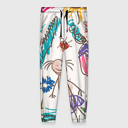 Брюки женские Детский принт, цвет: 3D-принт