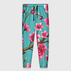 Брюки женские Ветка розовой сакуры, цвет: 3D-принт