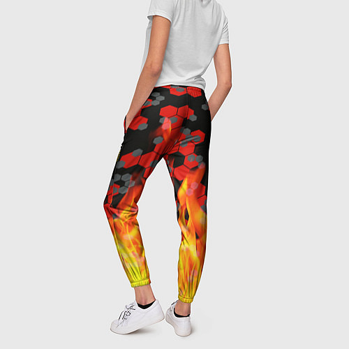 Женские брюки Герб РФ броня в огне / 3D-принт – фото 4