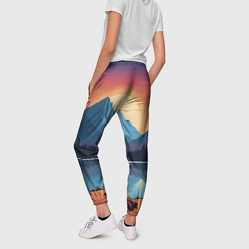 Женские брюки В лесу с палаткой / 3D-принт – фото 4