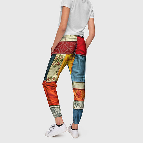 Женские брюки Пэчворк из ярких тканей / 3D-принт – фото 4
