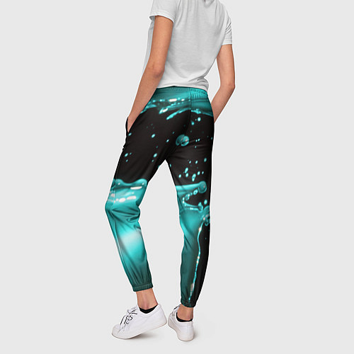 Женские брюки Разрыв голубой краски / 3D-принт – фото 4