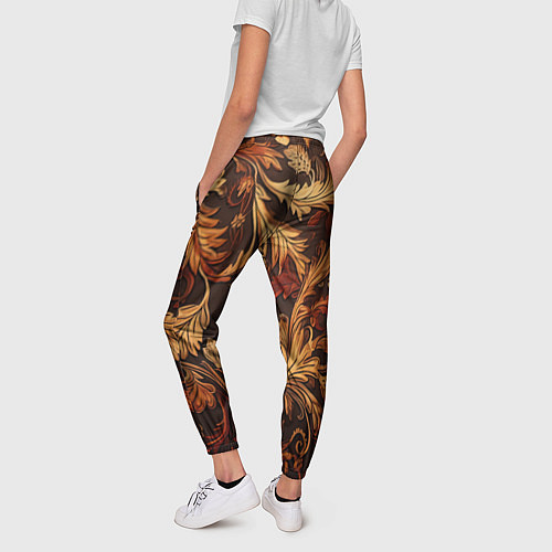 Женские брюки Старый ковер текстура / 3D-принт – фото 4