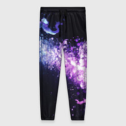 Брюки женские Фиолетово-синяя абстрактная волна, цвет: 3D-принт