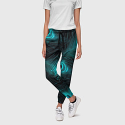 Брюки женские Светящиеся перья павлина паттерн, цвет: 3D-принт — фото 2