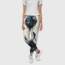 Брюки женские Сюрреалистичные люди и камни, цвет: 3D-принт — фото 2