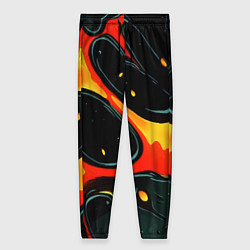Брюки женские Оранжевые разломы текстура, цвет: 3D-принт