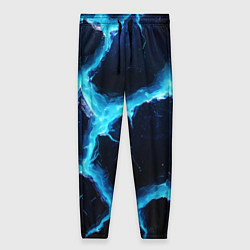 Брюки женские Голубая потертая текстура с разломом, цвет: 3D-принт