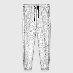Брюки женские Белый с абстрактным узором, цвет: 3D-принт