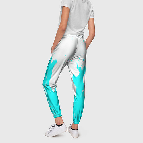 Женские брюки Голубой огонь текстура / 3D-принт – фото 4