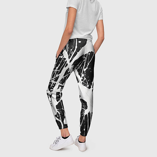 Женские брюки Брызги белой краски / 3D-принт – фото 4