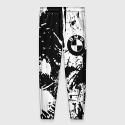 Брюки женские BMW черно белые краски, цвет: 3D-принт