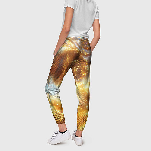 Женские брюки Блестящая золотая текстура / 3D-принт – фото 4