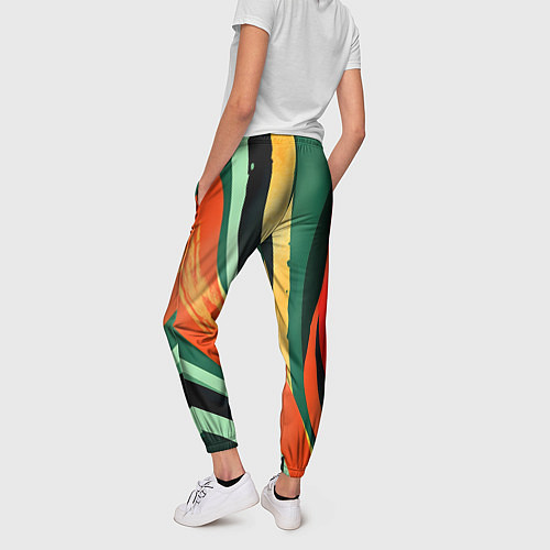 Женские брюки Тропическая жаркая абстракция / 3D-принт – фото 4