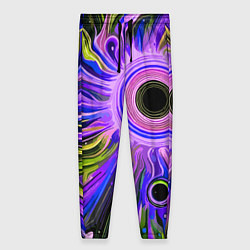 Брюки женские Абстрактный неоновый космос - чёрная дыра, цвет: 3D-принт