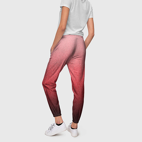 Женские брюки Мягкий градиент красно-розовый текстура крошка / 3D-принт – фото 4