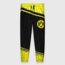 Брюки женские Borussia жёлтые полосы, цвет: 3D-принт