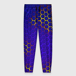 Брюки женские Неоновые соты броня, цвет: 3D-принт