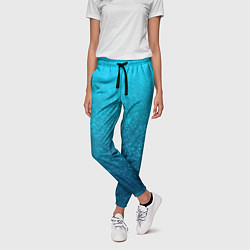 Брюки женские Лазурный голубой текстурный градиент, цвет: 3D-принт — фото 2