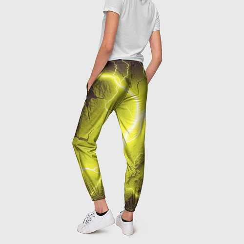 Женские брюки Color yellow black / 3D-принт – фото 4